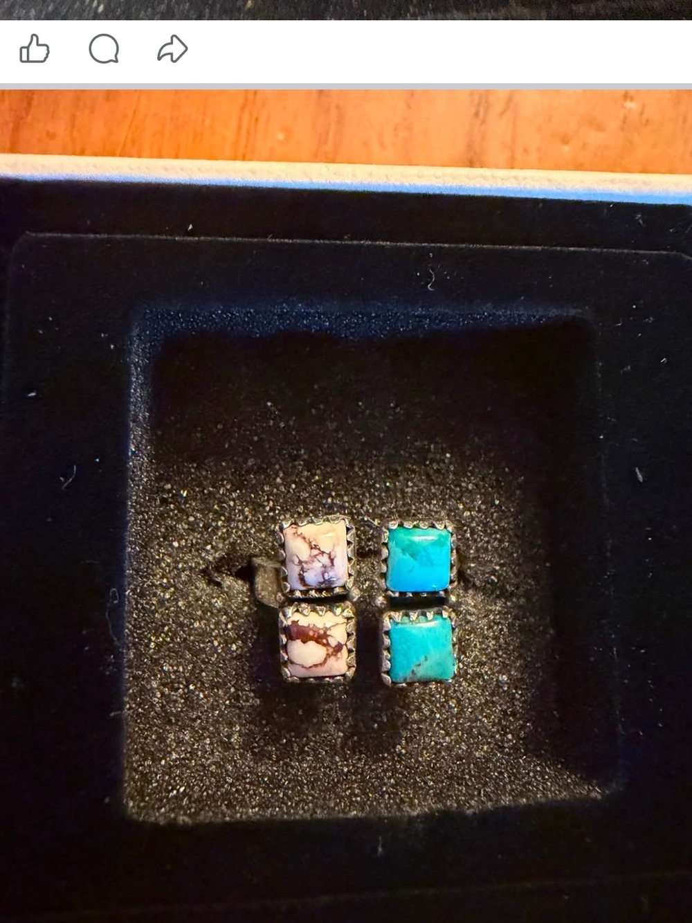 Sterling  Turquoise and Crazy horse /wild horse floater adjustable ring f